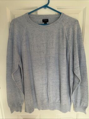 J. Crew Men's Heather Sky Blue Crewneck Sweater